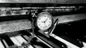 Clock on piano