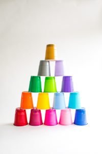 A stack of cups.