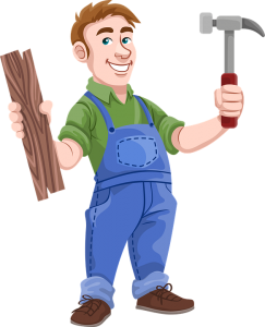 Image of a cartoon carpenter