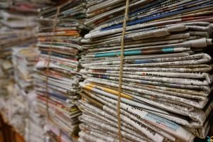 Old newspapers used to pack fragiles for nationwide relocation