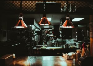 A restaurant kitchen