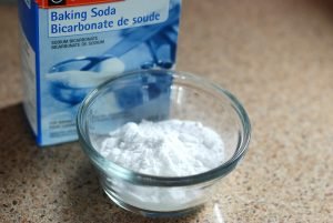 Baking soda in a cup.