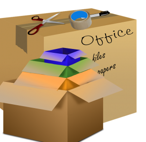 An illustration of moving boxes and supplies