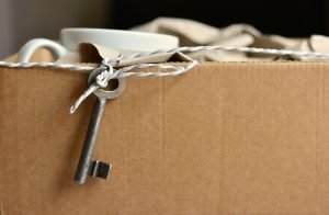 Moving box with a key.