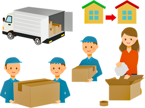 movers are packing a household