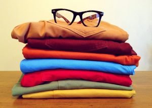 Folded clothes in a pile