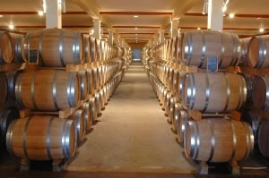 Wine barrels in a cellar 