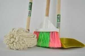 broom and cleaning tools